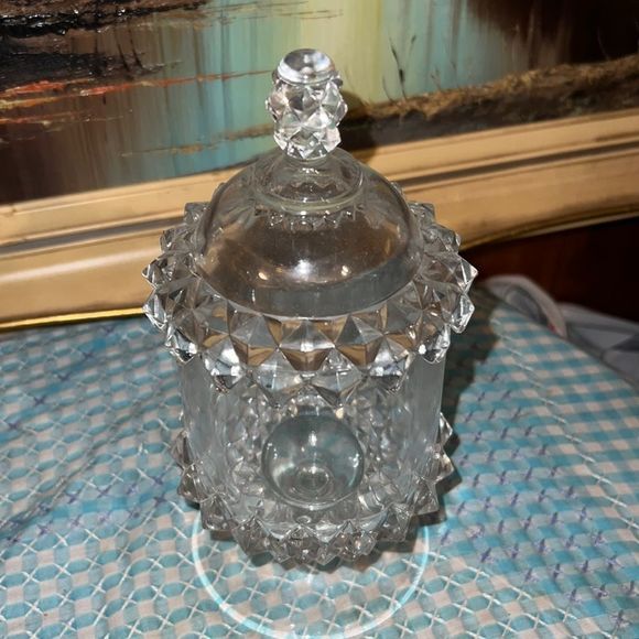 Accents Vintageclear Glass Footed Pedestal Candy Dish Diamond
